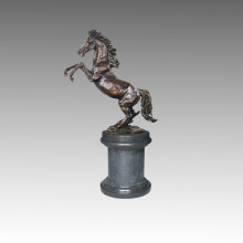 Sculpture sur le jardin en bronze animal Statue en laiton saut à cheval Tpal-195